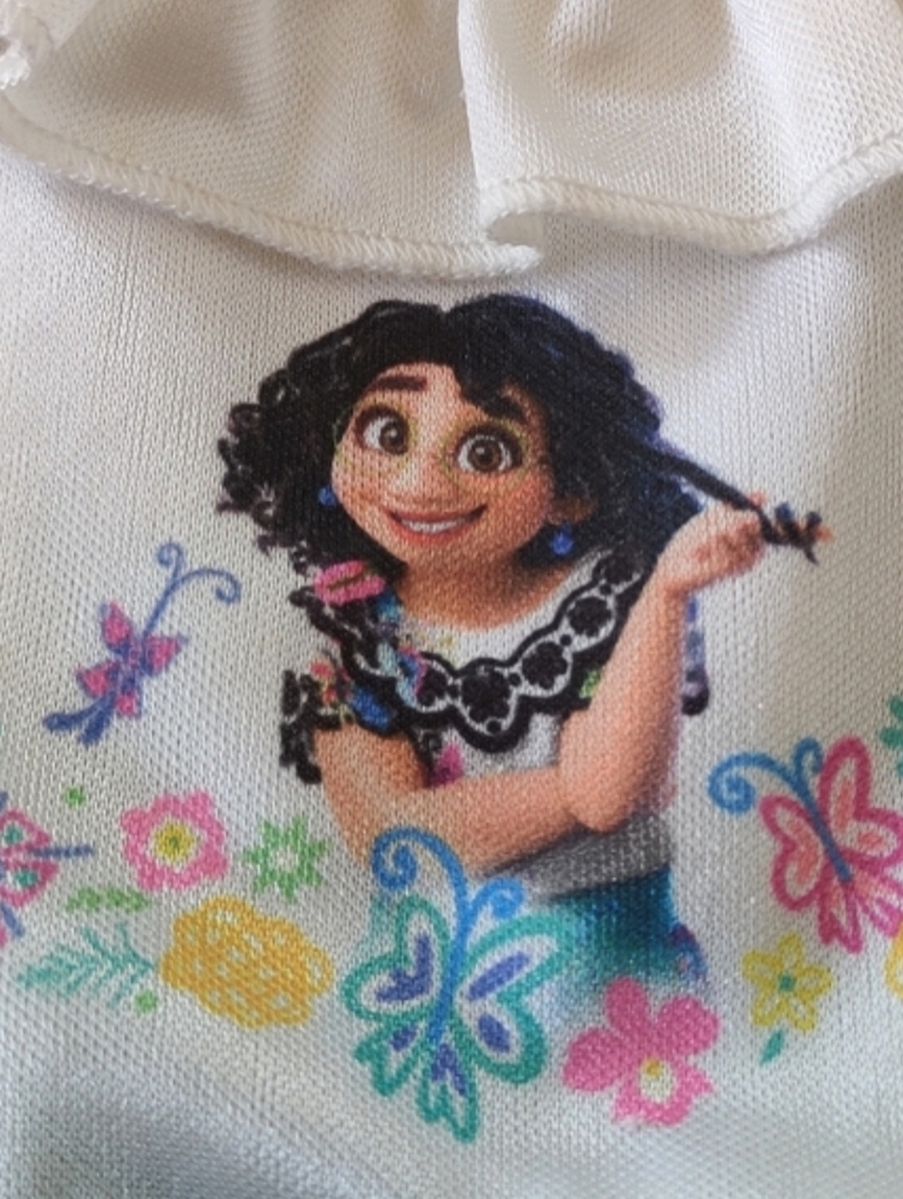 Disney Encanto Little Girls Teal & White Long Sleeping Gown Size 5T - Picture 4 of 6